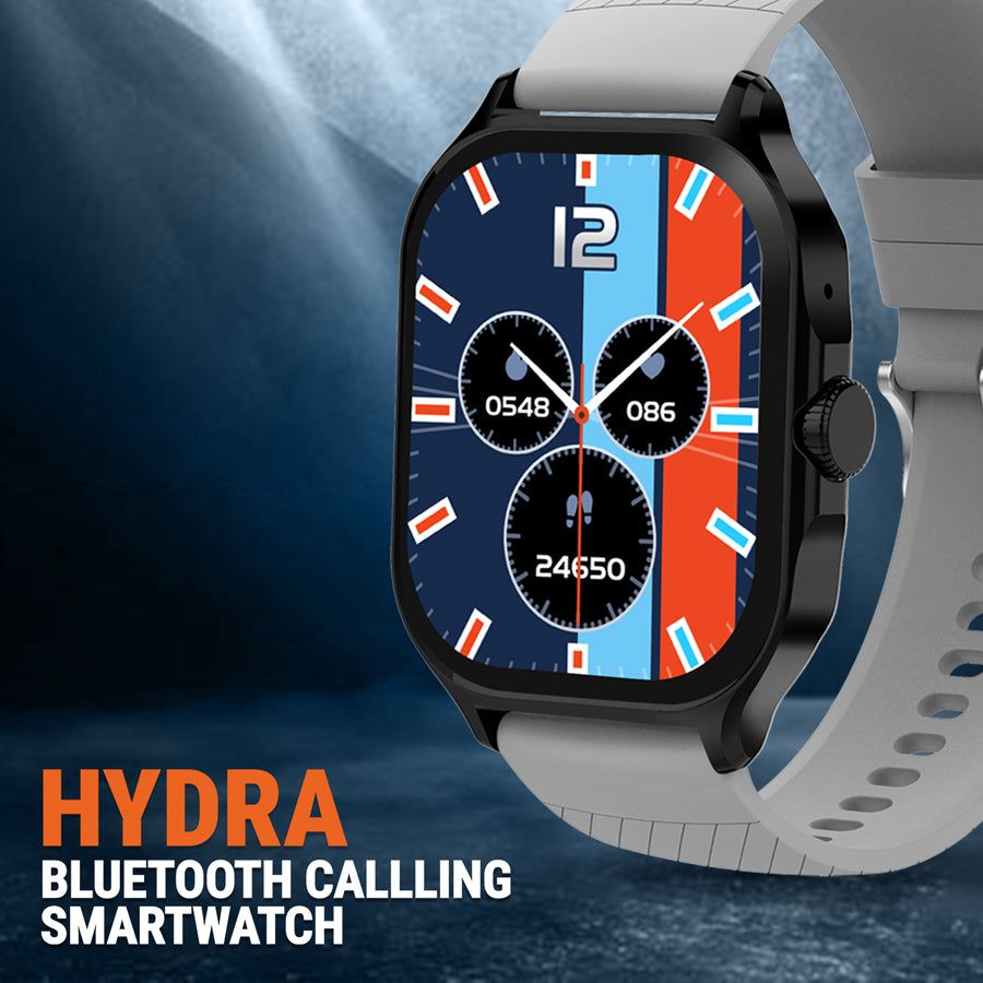 Unix USW-2 Hydra Bluetooth Calling Smartwatch | 2.1" IPS Display, Free Metal Strap, 6-Day Battery black back