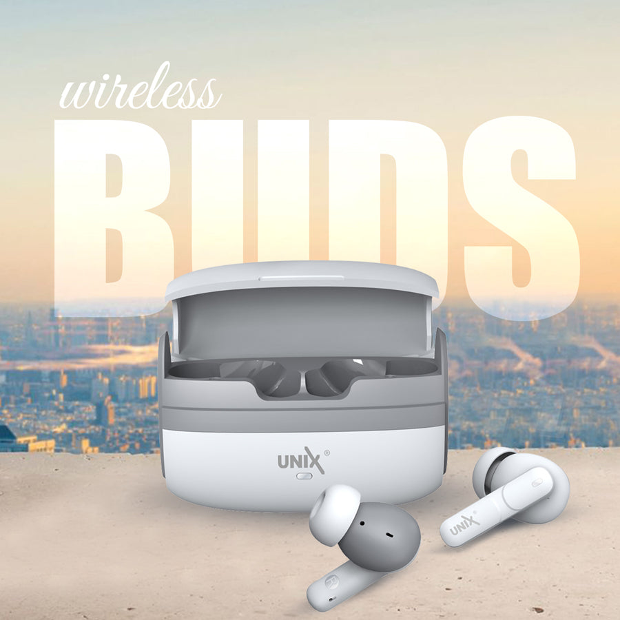 Unix UX-111 Aerobeat Wireless Earbuds | HD Sound, Long Battery Life White left