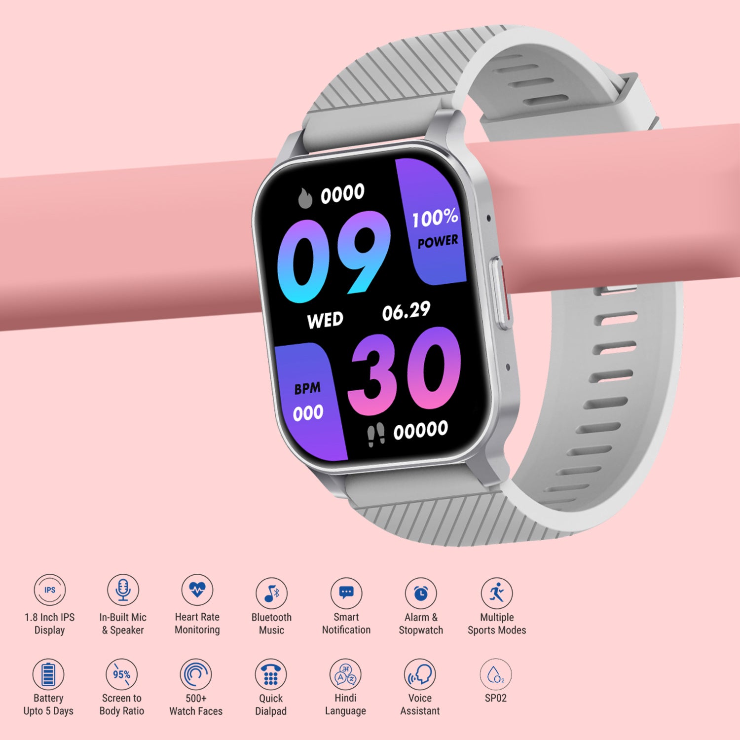 Unix USW-1 Breeze Bluetooth Calling Smartwatch - Unixindia.