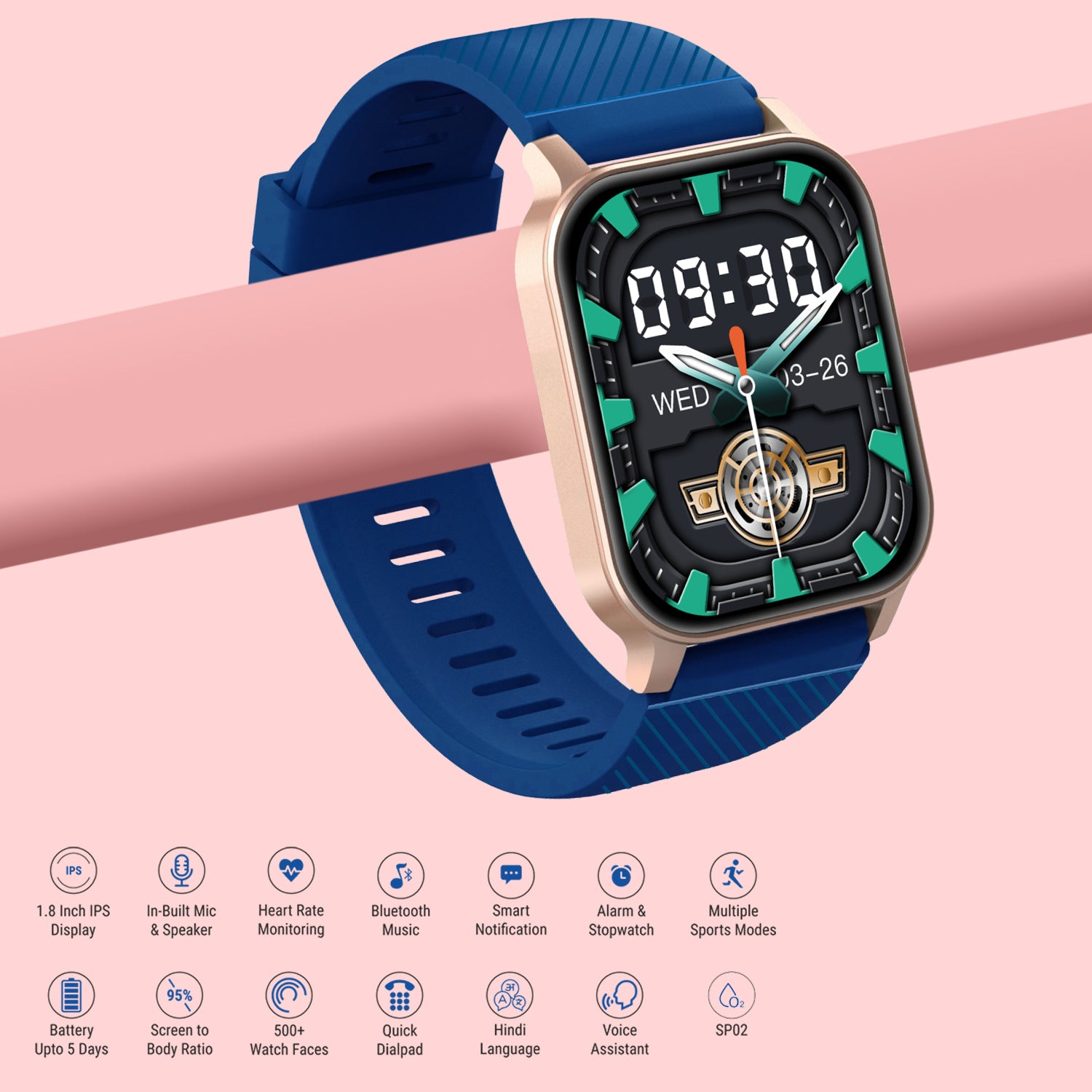 Unix USW-1 Breeze Bluetooth Calling Smartwatch - Unixindia.