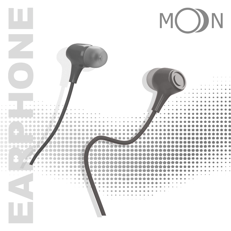 Unix Moon Wired Earphones with Stereo Sound grey