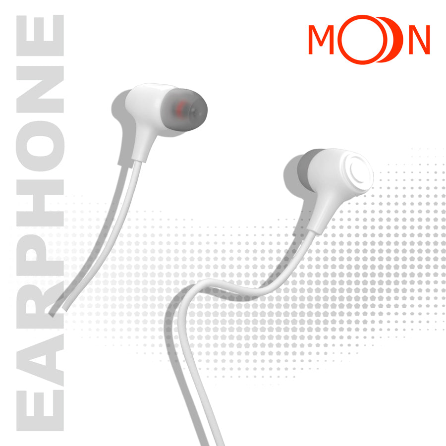 Unix Moon Wired Earphones with Stereo Sound white