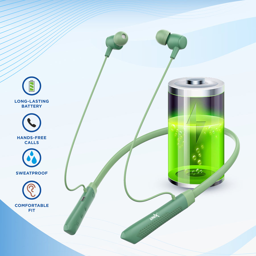 Unix UX-700 Horizon Wireless Neckband - Long Lasting Battery Life green