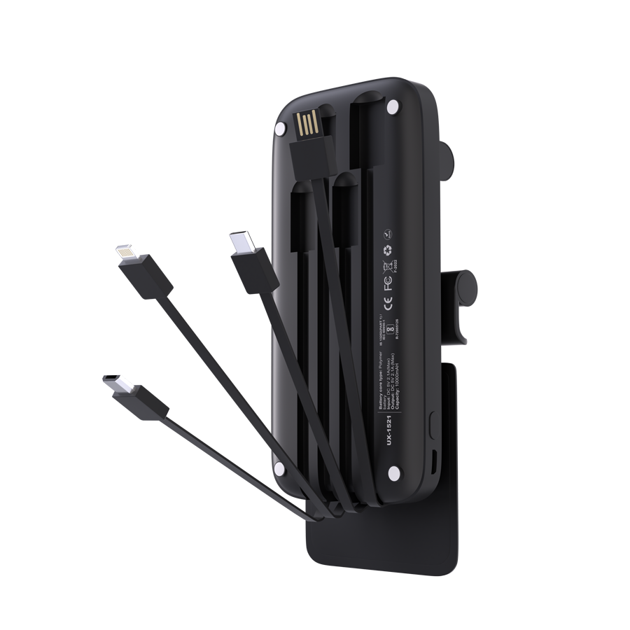 Unix UX-1521 Power Bank With Mobile Stand Black down