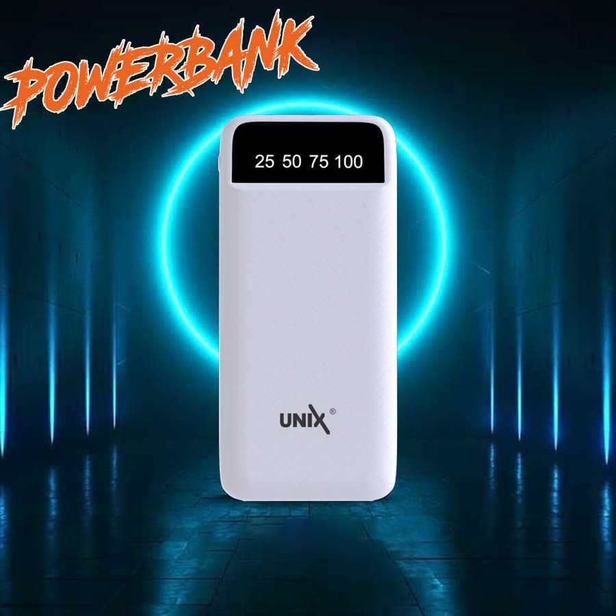 Unix UX-1520 10000mAh Power Bank - Stay Charged Anywhere, Anytime! white design