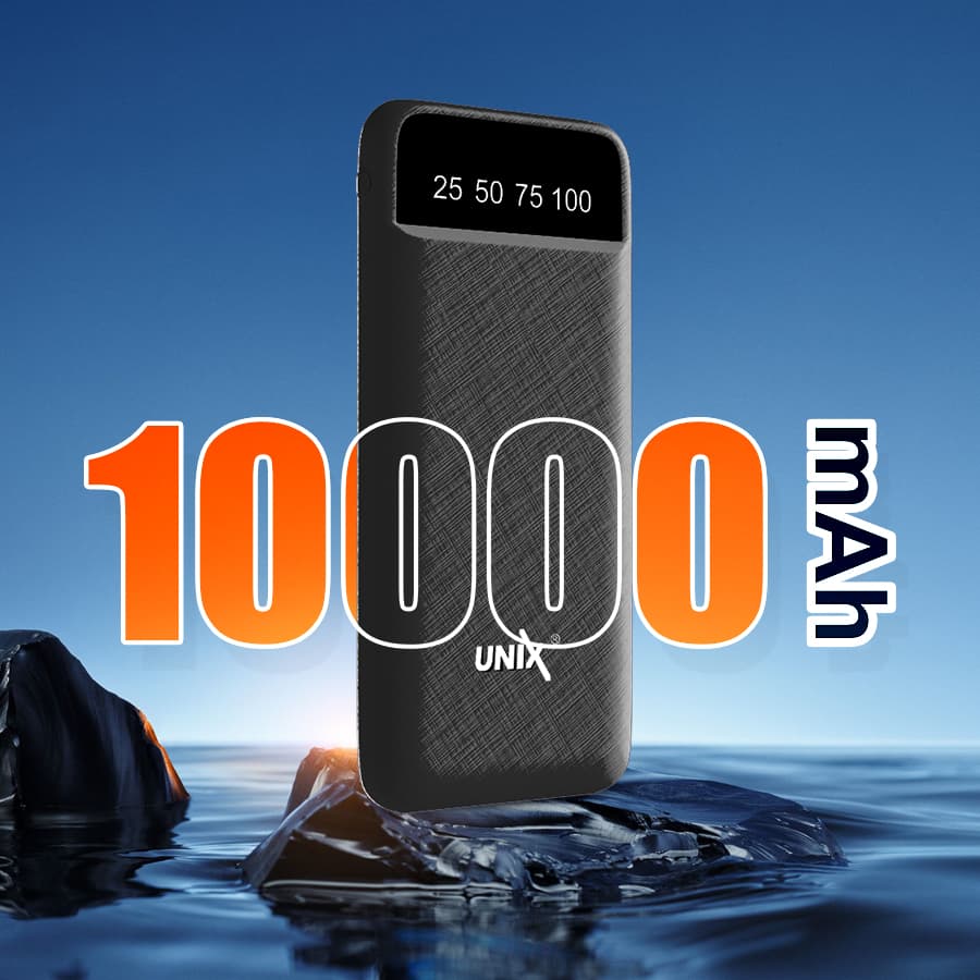 Unix UX-1520 10000mAh Power Bank - Stay Charged Anywhere, Anytime! Black up