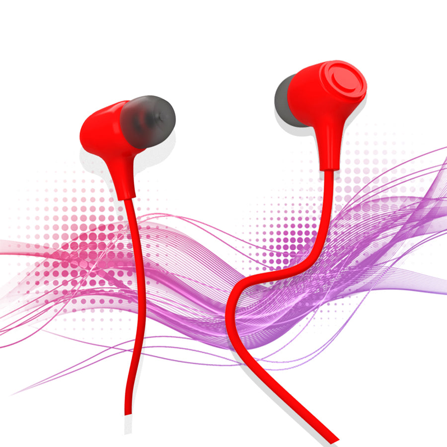 Unix Moon Wired Earphones with Stereo Sound red