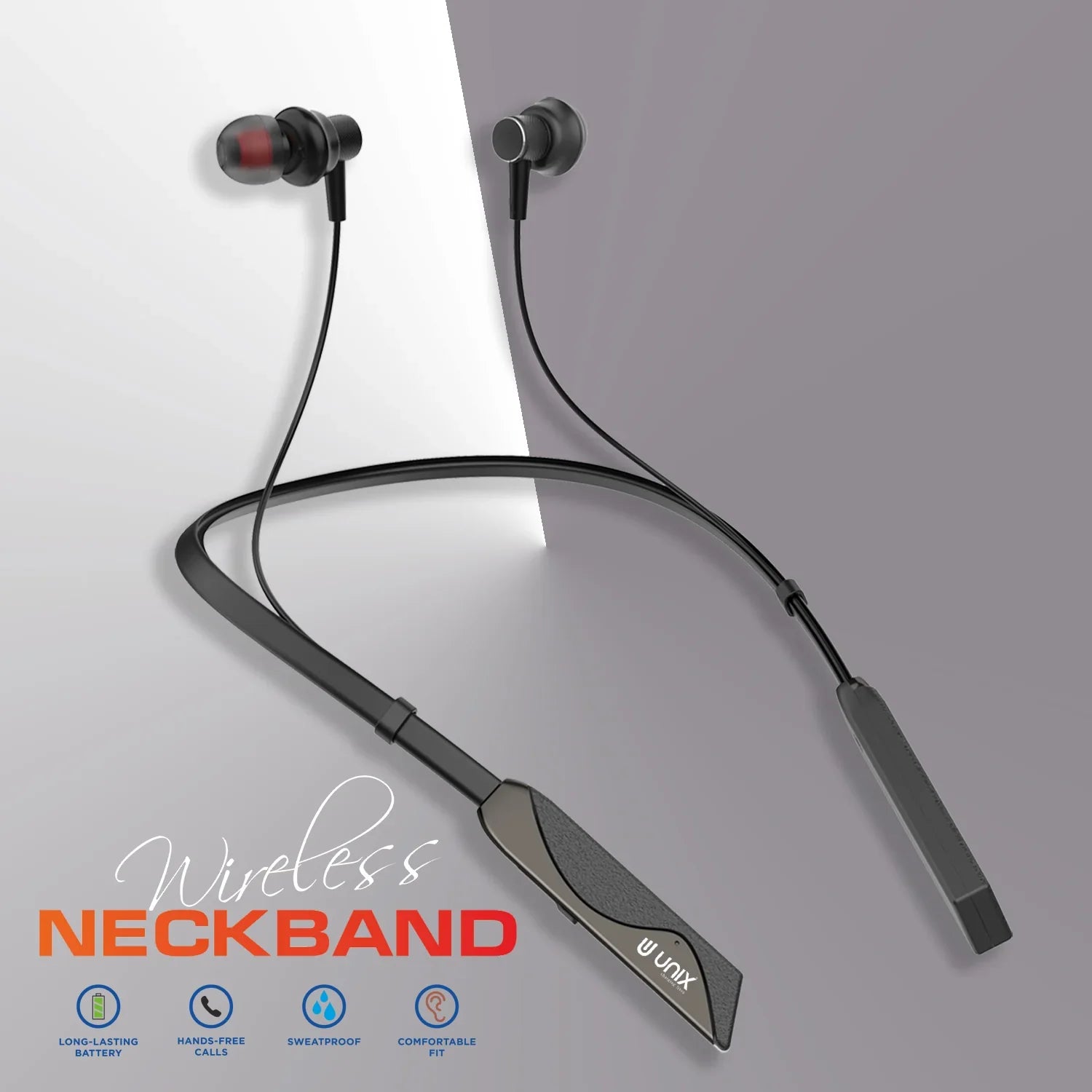 Unix Elite 1 Electro Wireless Neckband - Three Voice Change + ENC - Unixindia.