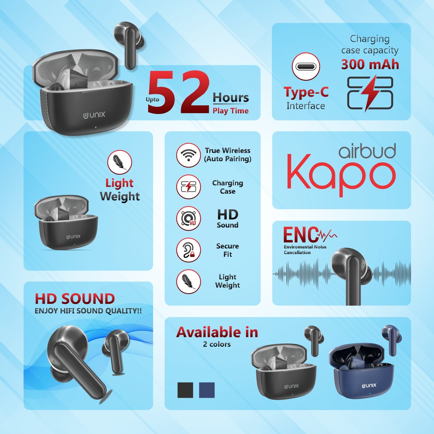 UNIX A6 Kapo True Wireless Earbuds