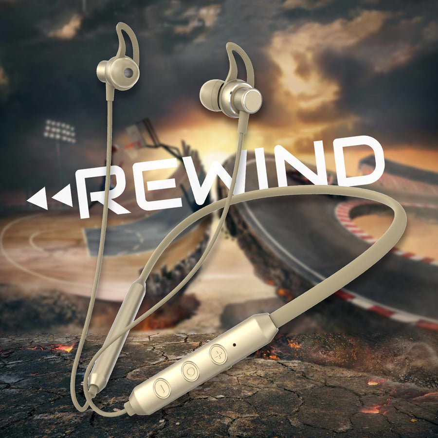 Unix Elite 10 Rewind Wireless Neckband - HD Sound Gold