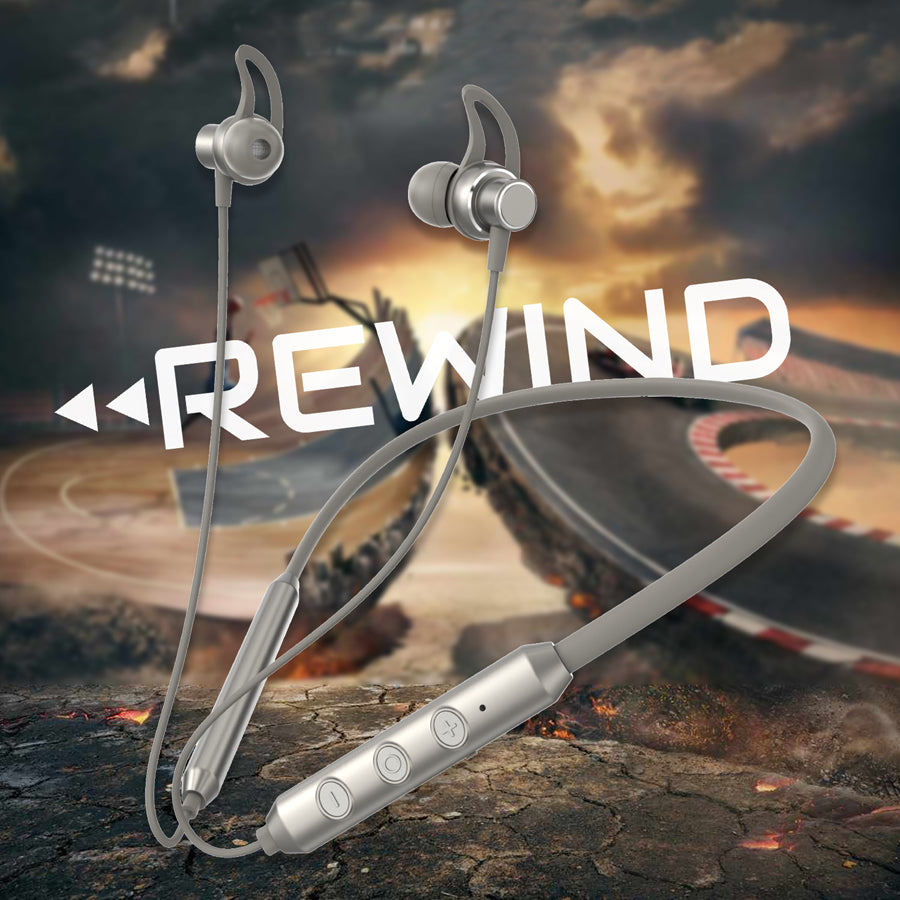 Unix Elite 10 Rewind Wireless Neckband - HD Sound Gold gray