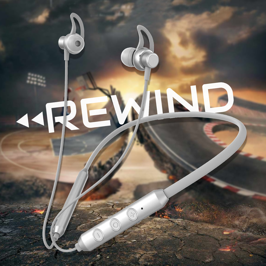 Unix Elite 10 Rewind Wireless Neckband - HD Sound Gold silver