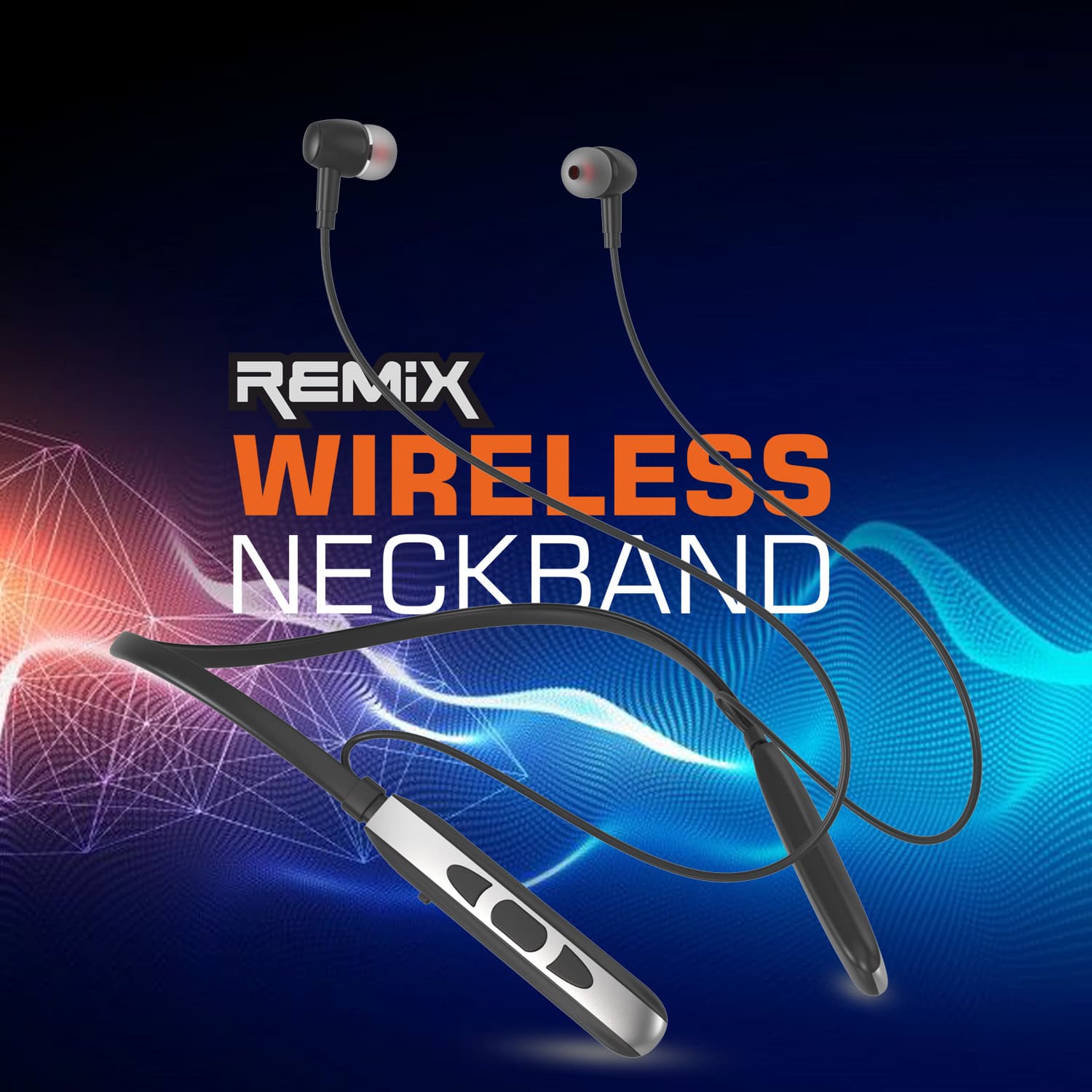 Unix Elite 5 Remix Wireless Neckband - Super Bass and Long Battery Life Black design