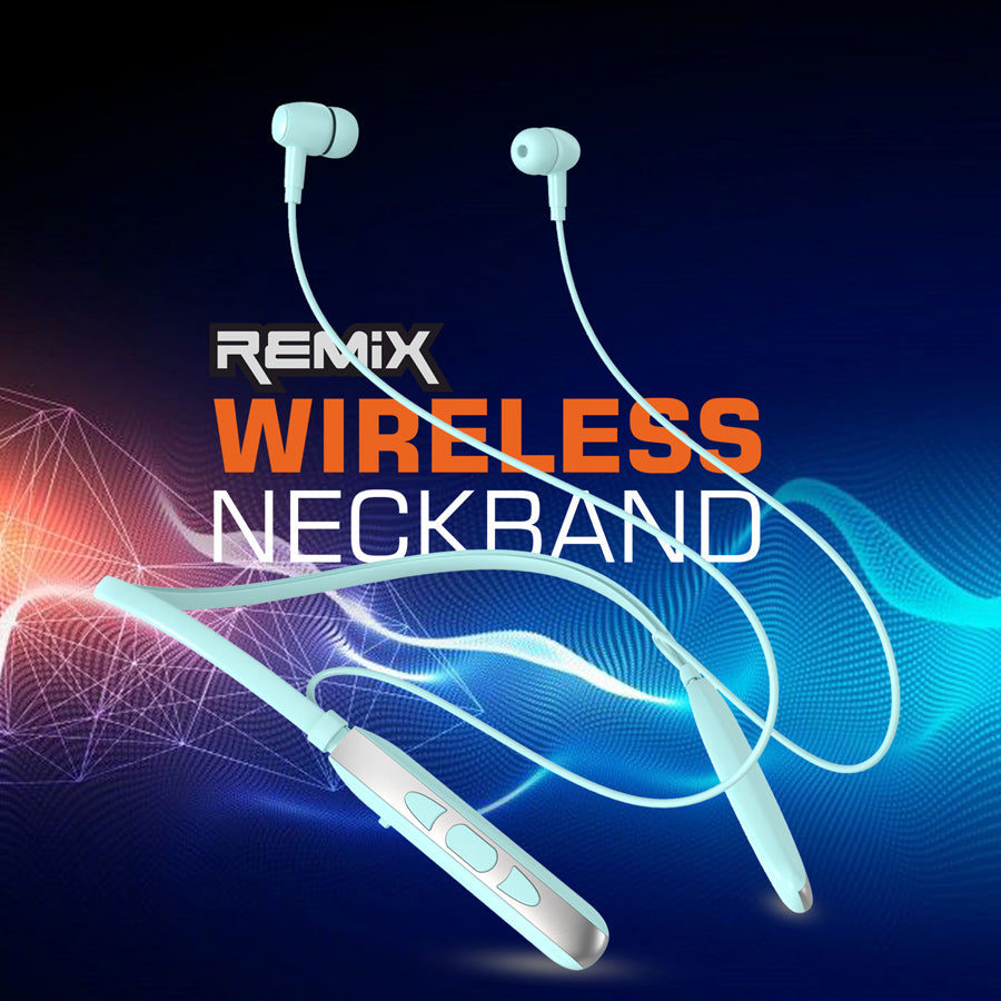 Unix Elite 5 Remix Wireless Neckband - Super Bass and Long Battery Life blue design