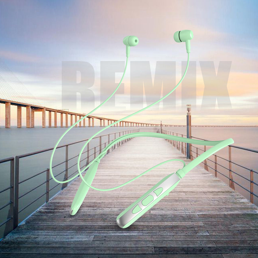 Unix Elite 5 Remix Wireless Neckband - Super Bass and Long Battery Life green left