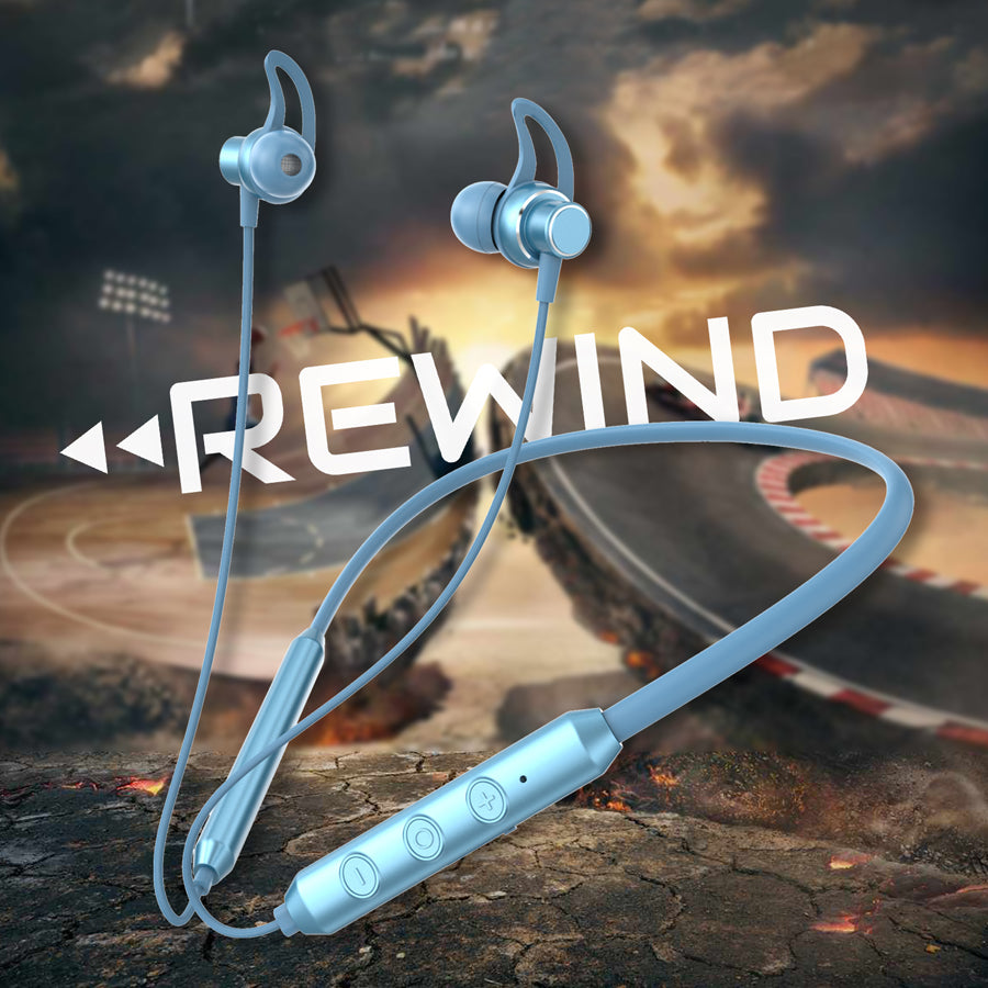 Unix Elite 10 Rewind Wireless Neckband - HD Sound Blue