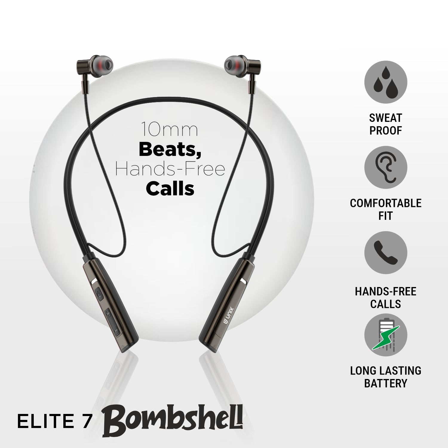 UNIX Elite 7 Bombshell Best Wireless Neckband