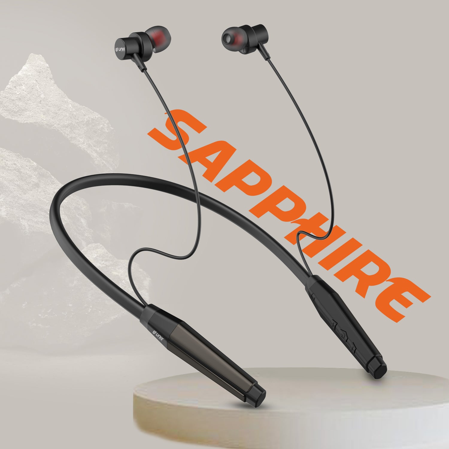 Unix HP-40 Sapphire Wireless Neckband - Long Battery Life, HD Sound, Magnetic Control - Unixindia.