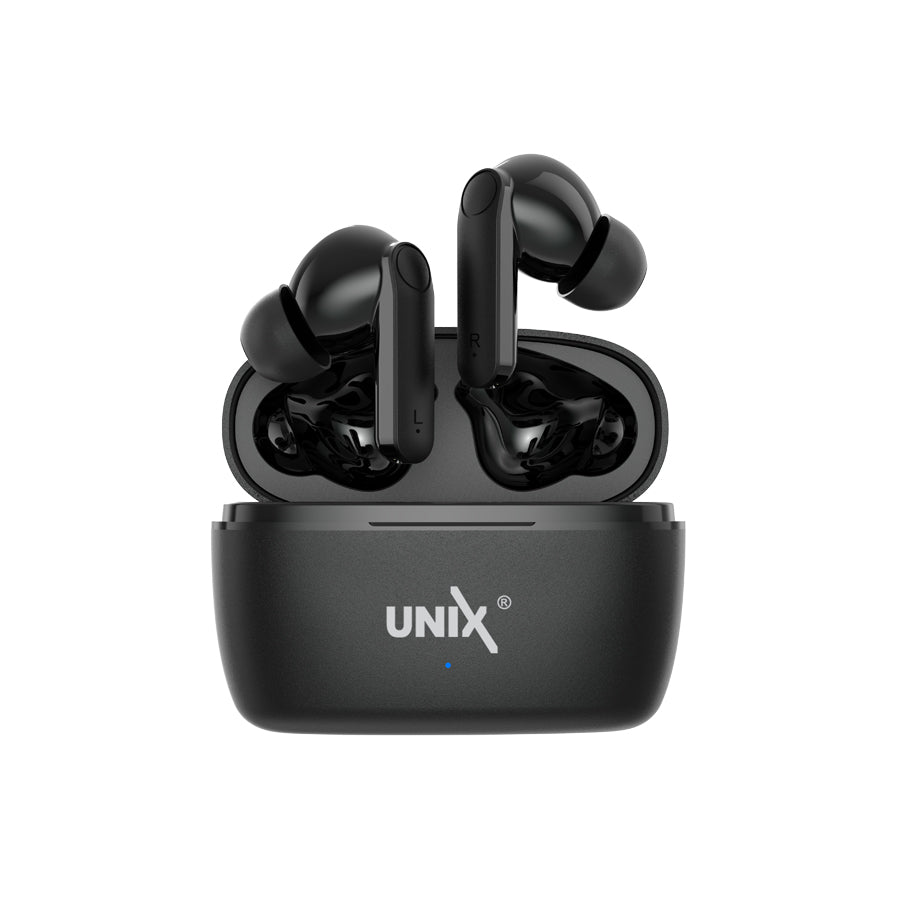Unix UX-HP70 Fire Wireless Earbuds - Superior Sound and Advanced Control Black front