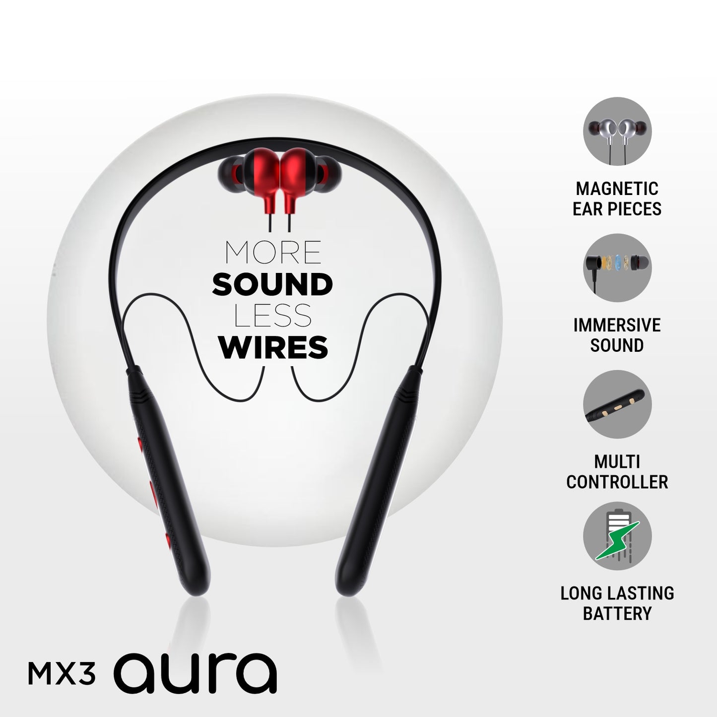 Unix Aura MX3 Best Wireless Neckband
