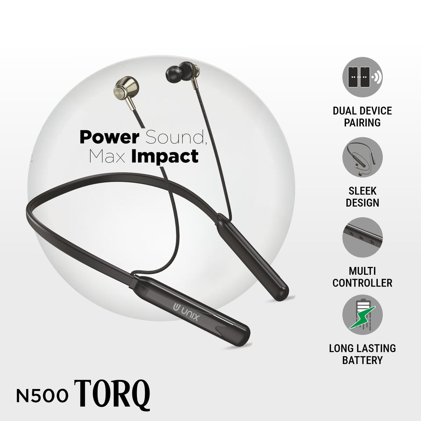 Unix Torq N500 Best Wireless Neckband