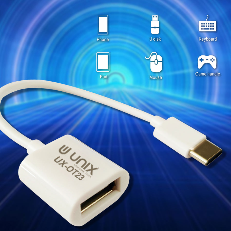 Unix UX-OT23 Type-C Wired OTG - 10 Pcs / Pkt - Unixindia.