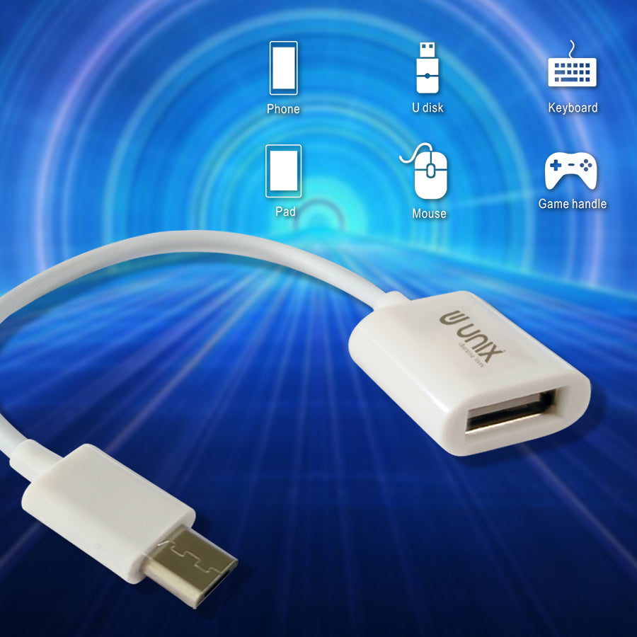 Unix UX-OT24 Micro USB Wired OTG - 10 Pcs / Pkt - Unixindia.