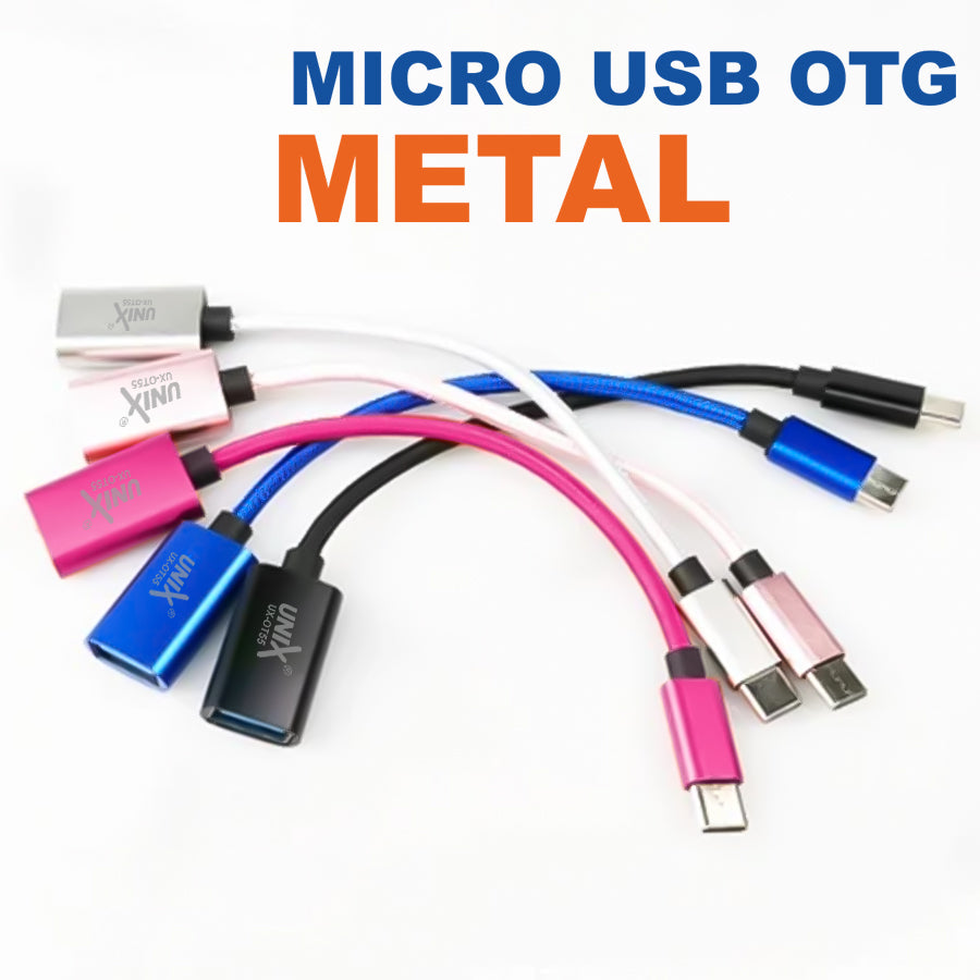 Unix UX-OT55 Metal Wired Micro USB OTG - Stylish and Durable Connectivity front