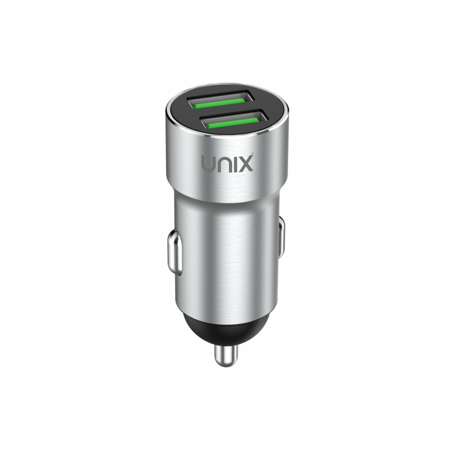UNIX UX-C55 | 25W Dual USB Fast Charging Car Dock with Smart IC & Stylish Metal Finish
