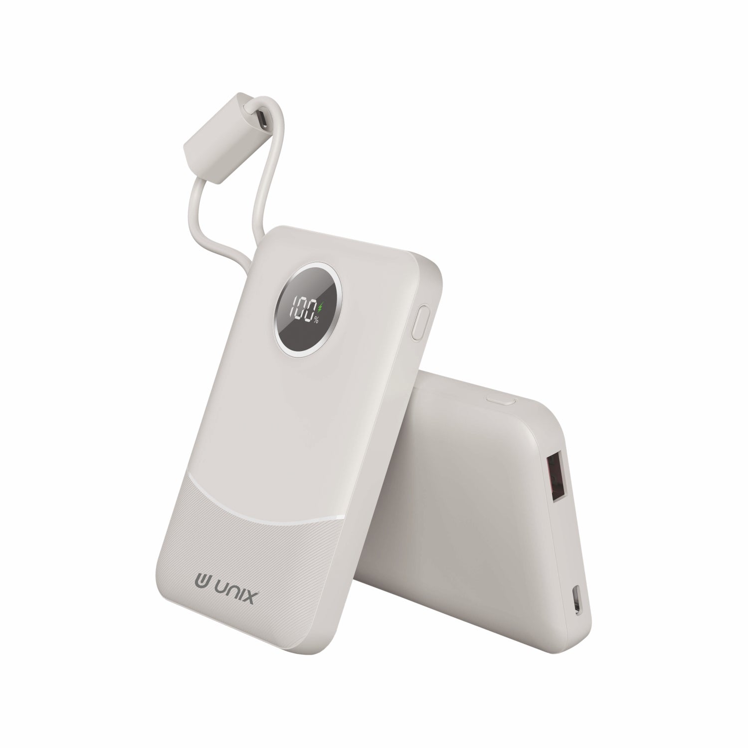 UNIX UX-1519 10000mAh Power Bank | 22.5W PD Fast Charging with Type-C & Lightning Cables, Digital Display & Smart Chip Protection