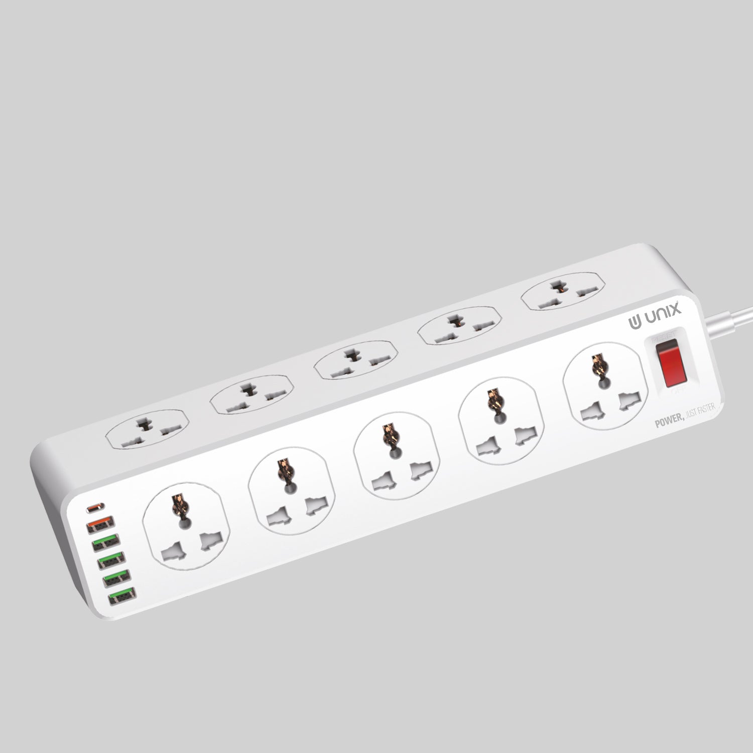 UNIX UX-222 | 10 USB Port + Power Socket Charging Hub with QC & PD Ports | BIS Approved