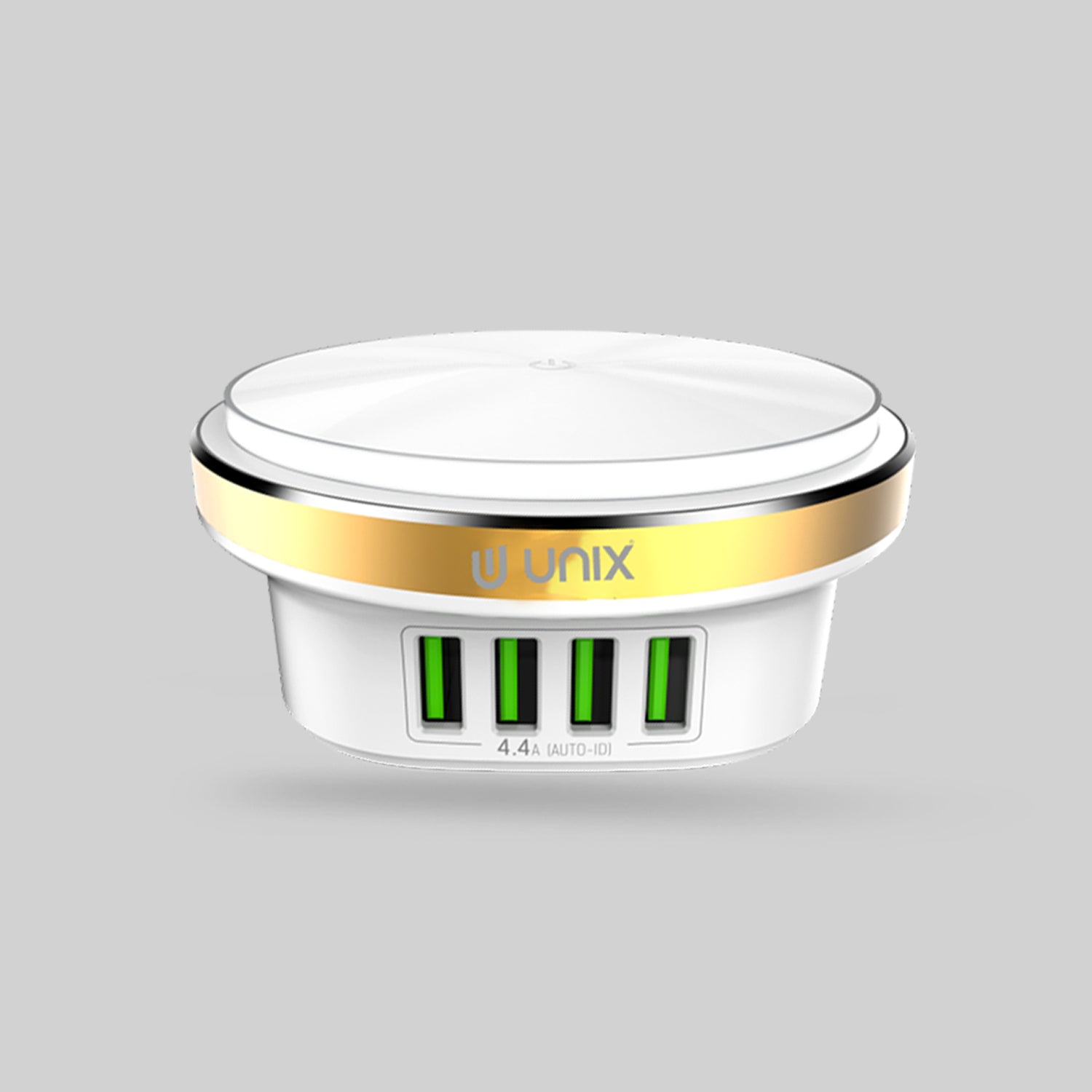 UNIX UX-211 | 4-Port USB Desktop Charger with LED Night Lamp – Quick Charge 4.4A | BIS Certified