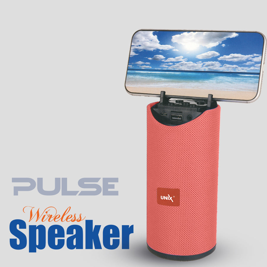 Unix Pulse Portable Wireless Speaker - Extra Bass orange back