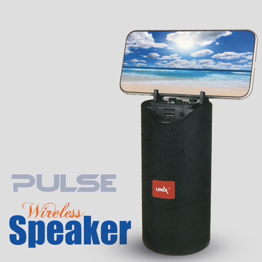 Unix Pulse Portable Wireless Speaker - Extra Bass Black back