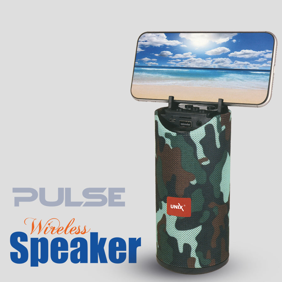 Unix Pulse Portable Wireless Speaker - Extra Bass Army back