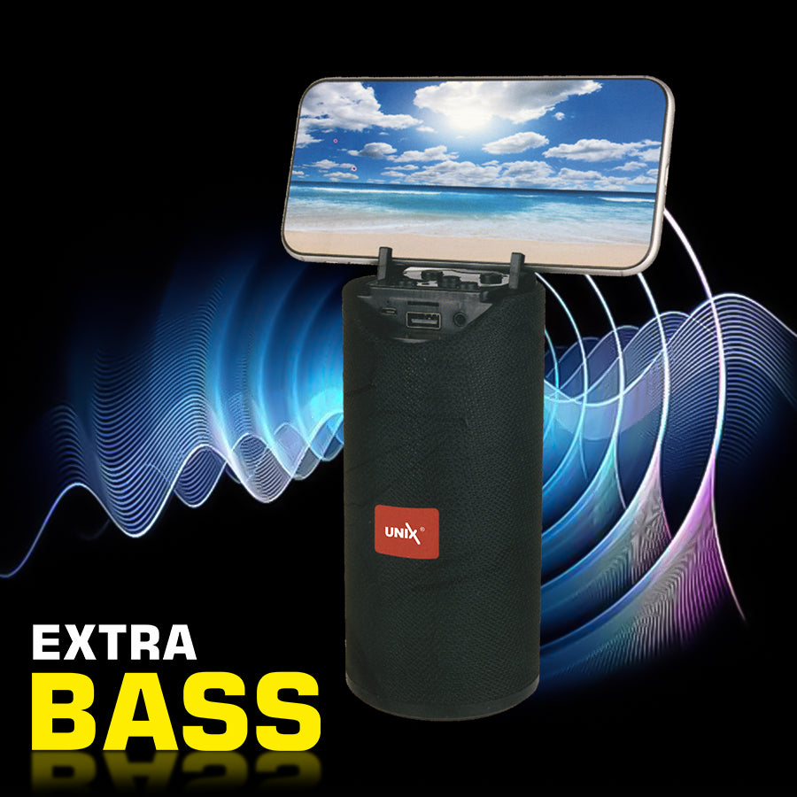 Unix Pulse Portable Wireless Speaker - Extra Bass Black up