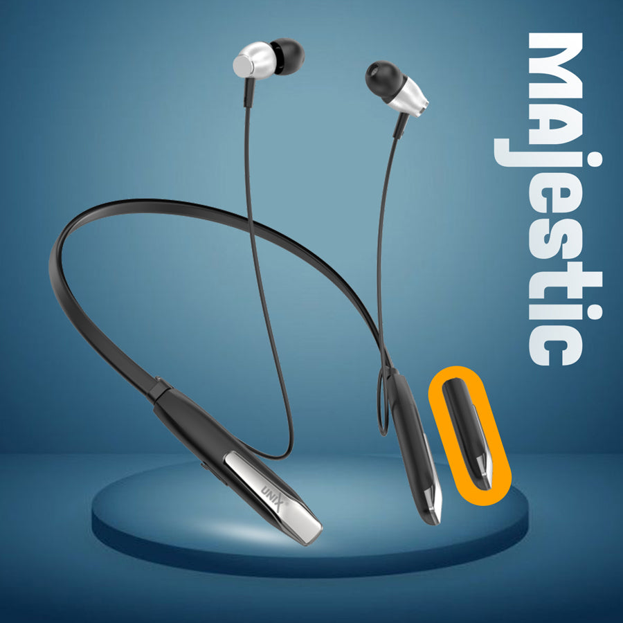 Unix UX-1000 Majestic Wireless Neckband | Super Bass, 45+ Hours Music Time