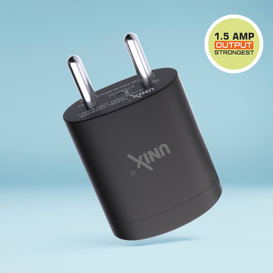 Unix UX-103 Pro Travel Charger with Micro USB Cable left