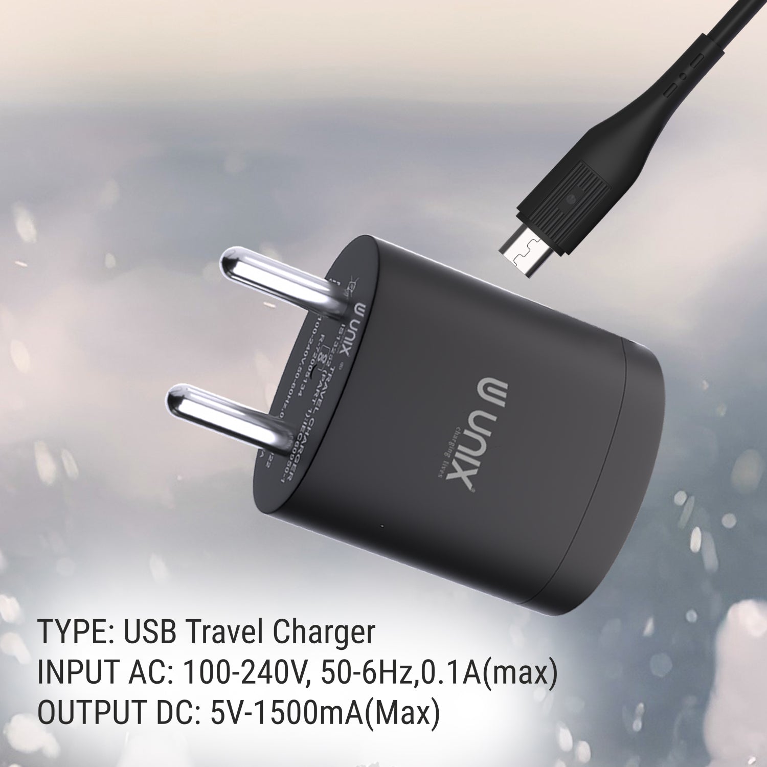 Unix UX-103 Pro Travel Charger with Micro USB Cable