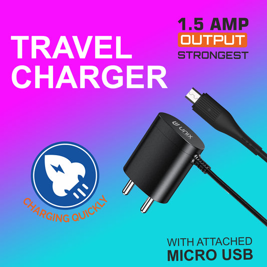 Unix UX-115 Attached Micro USB Travel Charger