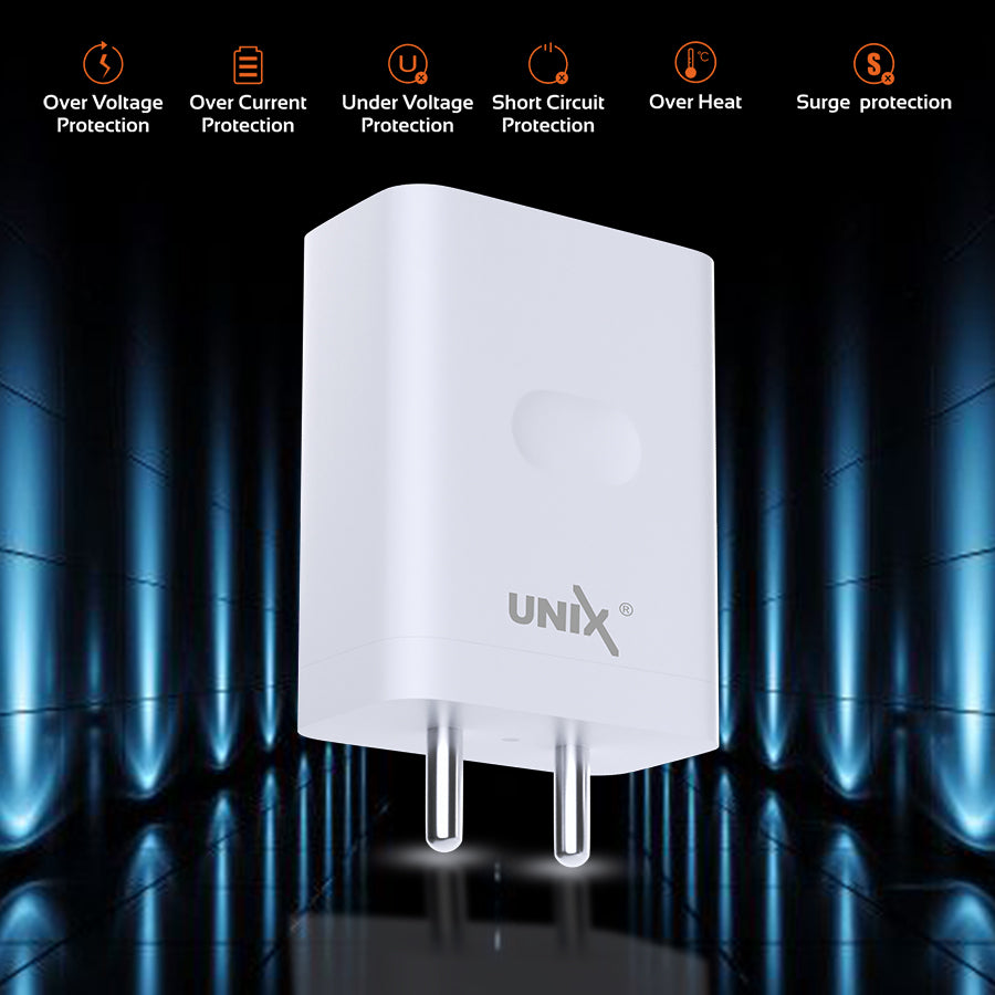 Unix UX-124 44W Flash Travel Charger - Rapid Charging and Intelligent Safety! design