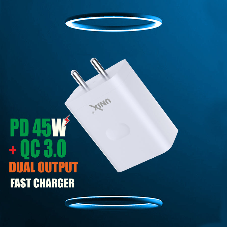 Unix UX-125 Dual Output Fast Charger | Intelligent Charging & Multiple Protections front