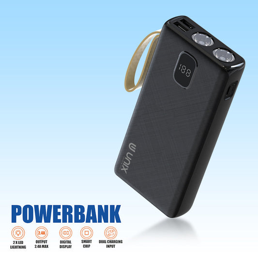 Unix UX-1524 20000 mAh Power Bank | Dual Inputs & Digital Display - Unixindia.