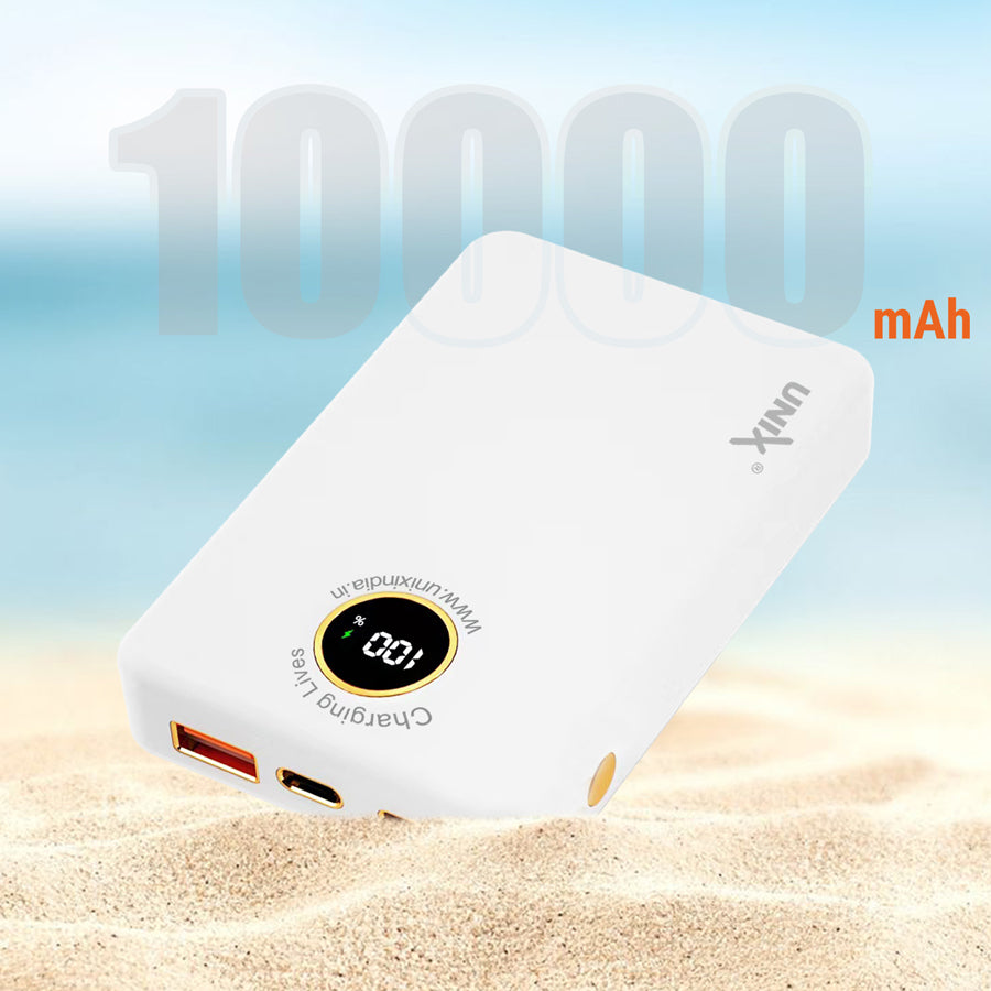 Unix UX-1530 Power Bank - Fast Charging, Wireless Convenience, & Strong Magnetic Hold White up
