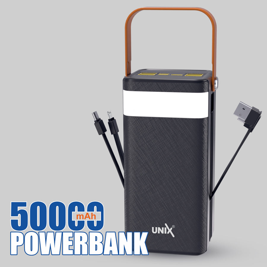 Unix UX-1539 Best All In One 50000 mAh Power Bank | Inbuilt Cables & 22.5W PD Fast Charging down