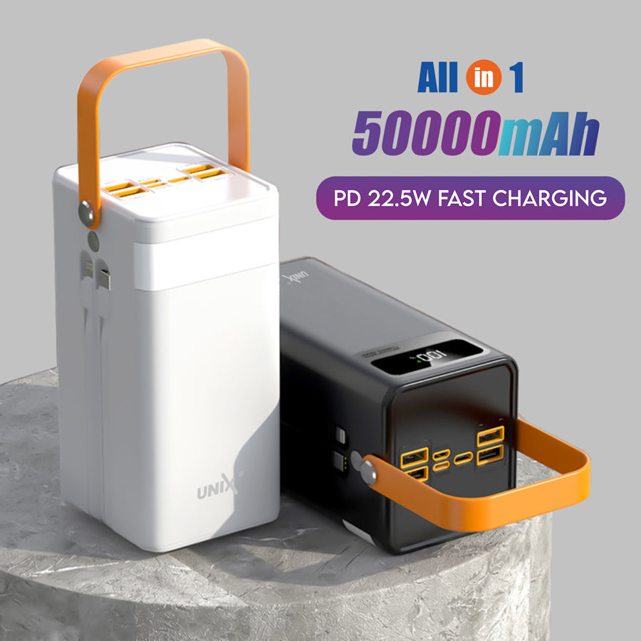 Unix UX-1539 Best All In One 50000 mAh Power Bank | Inbuilt Cables & 22.5W PD Fast Charging full