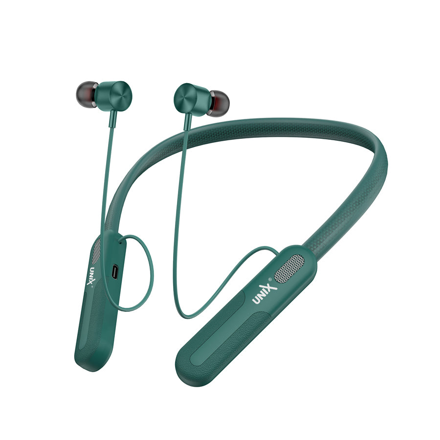 Unix UX-2000 Retro Best Wireless Neckband - Voice Changing with ENC Green