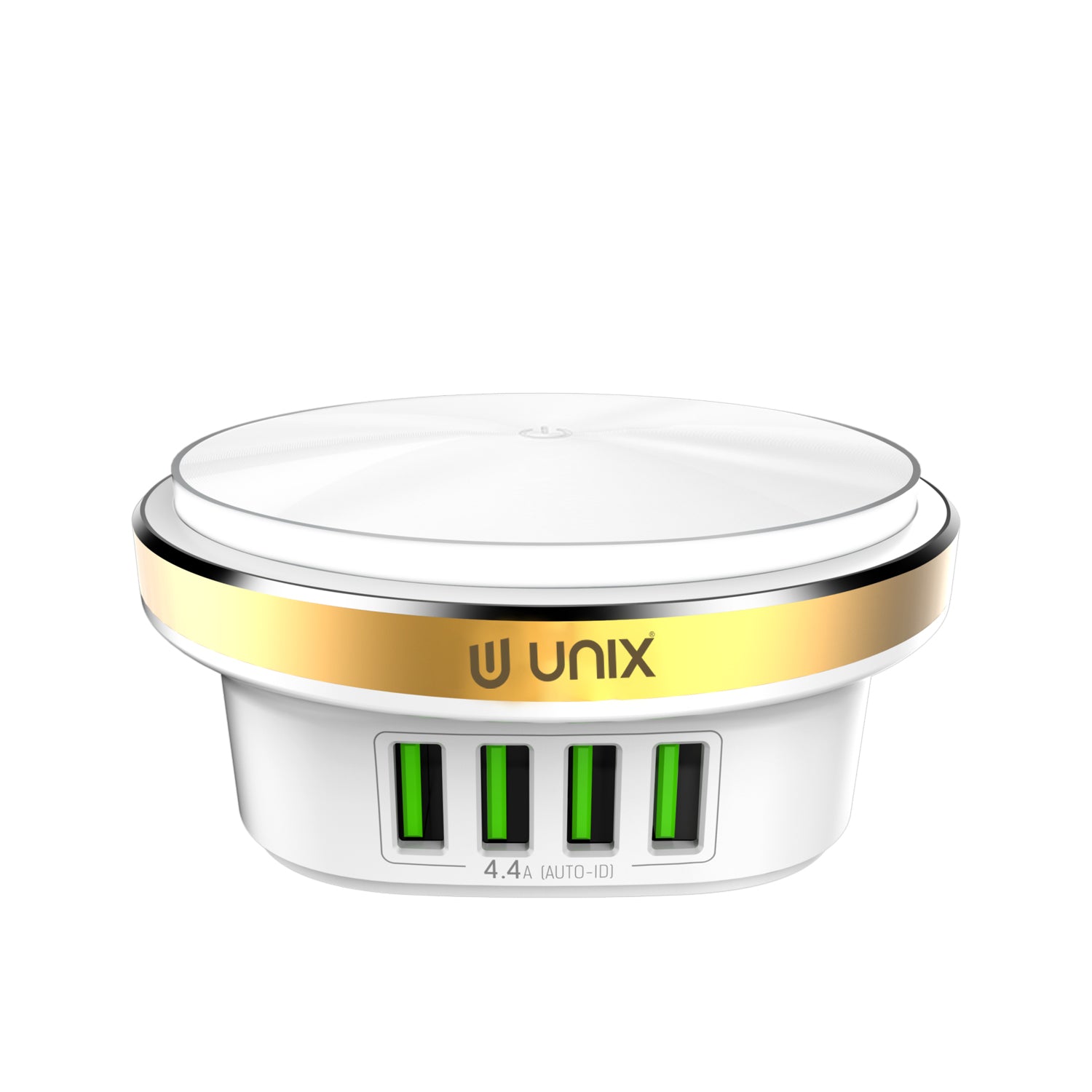UNIX UX-211 | 4-Port USB Desktop Charger with LED Night Lamp – Quick Charge 4.4A | BIS Certified