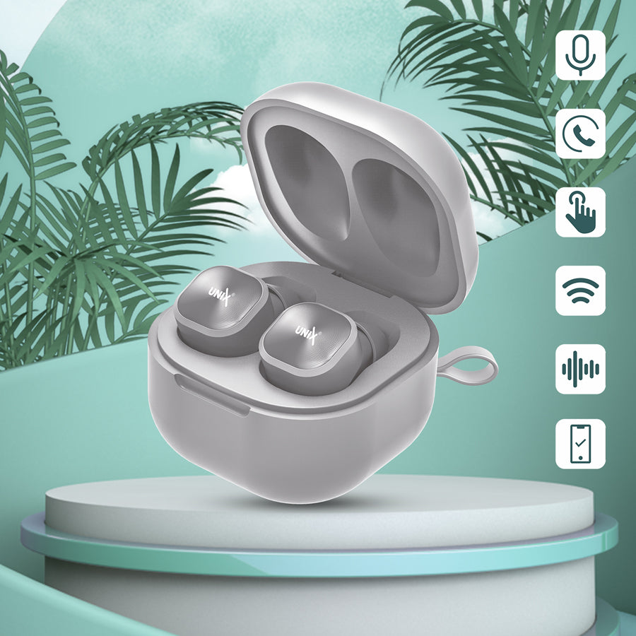 Unix UX-222 Opera Wireless Earbuds - Crystal Clear Calls and HIFI Sound silver design
