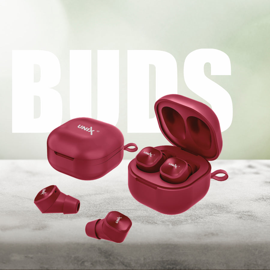 Unix UX-222 Opera Wireless Earbuds - Crystal Clear Calls and HIFI Sound Pink front